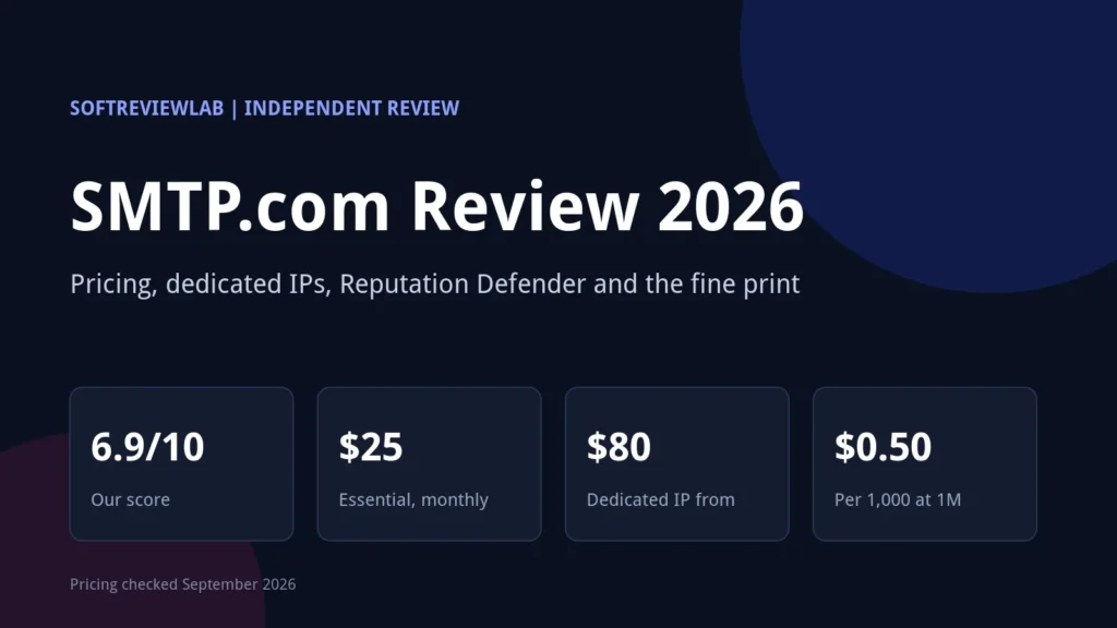SMTP.com Review 2026: Pricing, Features, Pros and Cons
